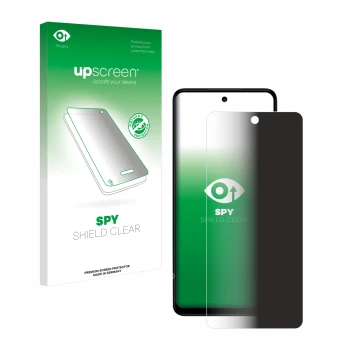 Face avant d’un emballage produit avec le logo de la marque upscreen. À côté, l’appareil HMD Pulse Pro est représenté avec la 