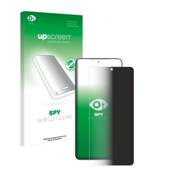 Face avant d’un emballage produit avec le logo de la marque upscreen. À côté, l’appareil Xiaomi Poco F6 Pro est représenté ave