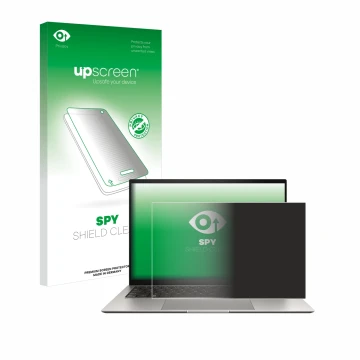 Face avant d’un emballage produit avec le logo de la marque upscreen. À côté, l’appareil ASUS ZenBook S 13 OLED UX5304 est rep