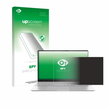 Face avant d’un emballage produit avec le logo de la marque upscreen. À côté, l’appareil ASUS Vivobook S 15 S5507 est représen