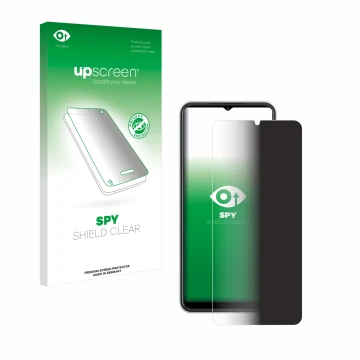 Face avant d’un emballage produit avec le logo de la marque upscreen. À côté, l’appareil Telekom T Phone 2 est représenté avec