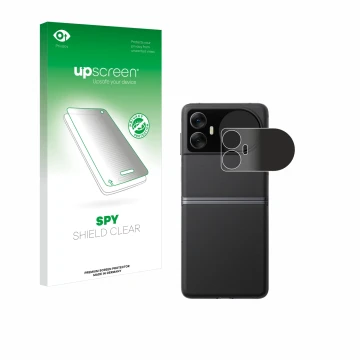 Face avant d’un emballage produit avec le logo de la marque upscreen. À côté, l’appareil Blackview Hero 10 (Affichage externe)