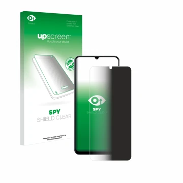 Face avant d’un emballage produit avec le logo de la marque upscreen. À côté, l’appareil realme C61 est représenté avec la pro
