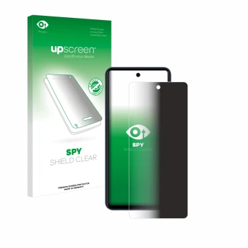 Face avant d’un emballage produit avec le logo de la marque upscreen. À côté, l’appareil Telekom T Phone 2 Pro est représenté 