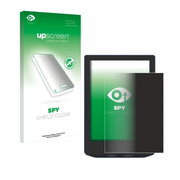 Face avant d’un emballage produit avec le logo de la marque upscreen. À côté, l’appareil PocketBook Verse Pro Color est représ