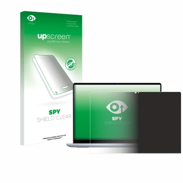Face avant d’un emballage produit avec le logo de la marque upscreen. À côté, l’appareil Dell Inspiron 14 7440 2-in-1 est repr