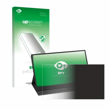 Face avant d’un emballage produit avec le logo de la marque upscreen. À côté, l’appareil Yodoit PTM15 15.6