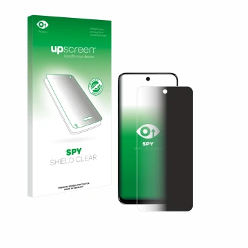 Face avant d’un emballage produit avec le logo de la marque upscreen. À côté, l’appareil Motorola G34 5G est représenté avec l