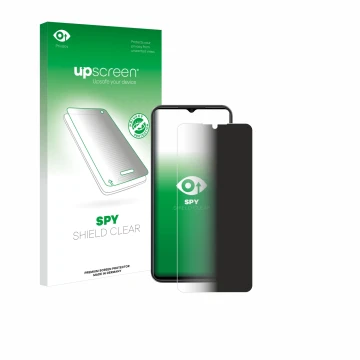 Face avant d’un emballage produit avec le logo de la marque upscreen. À côté, l’appareil ZTE Blade A54 est représenté avec la 
