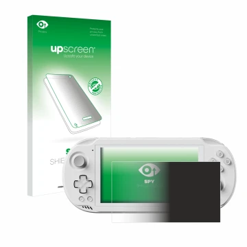 Face avant d’un emballage produit avec le logo de la marque upscreen. À côté, l’appareil AYN Odin 2 Mini est représenté avec l