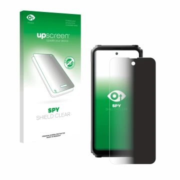 Face avant d’un emballage produit avec le logo de la marque upscreen. À côté, l’appareil Blackview BL9000 Pro est représenté a