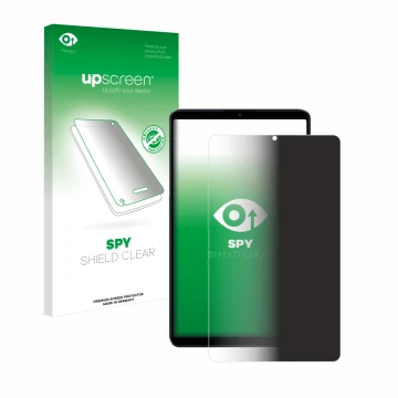 Face avant d’un emballage produit avec le logo de la marque upscreen. À côté, l’appareil Xiaomi Redmi Pad SE 8.7 4G est représ
