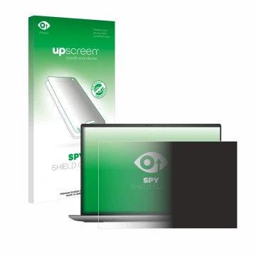 Face avant d’un emballage produit avec le logo de la marque upscreen. À côté, l’appareil Dell Precision 5690 Workstation est r
