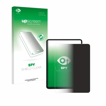 Face avant d’un emballage produit avec le logo de la marque upscreen. À côté, l’appareil OnePlus Pad 2 (portrait) est représen