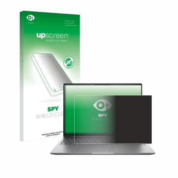 Face avant d’un emballage produit avec le logo de la marque upscreen. À côté, l’appareil HP ZBook Power 16 G11 est représenté 