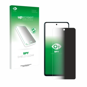 Face avant d’un emballage produit avec le logo de la marque upscreen. À côté, l’appareil Motorola Moto G75 est représenté avec