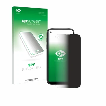 Face avant d’un emballage produit avec le logo de la marque upscreen. À côté, l’appareil Unihertz Jelly Max est représenté ave