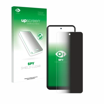 Face avant d’un emballage produit avec le logo de la marque upscreen. À côté, l’appareil Hotwav Note 12 est représenté avec la