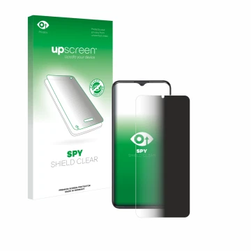 Face avant d’un emballage produit avec le logo de la marque upscreen. À côté, l’appareil ZTE Blade A34 est représenté avec la 