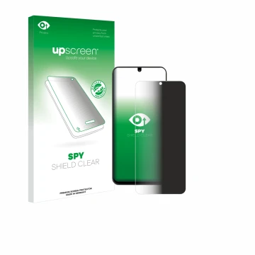 Face avant d’un emballage produit avec le logo de la marque upscreen. À côté, l’appareil ZTE Blade A35 est représenté avec la 