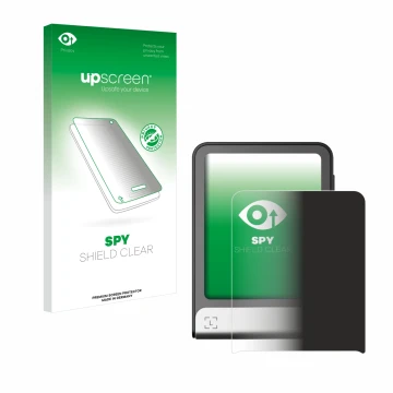 Face avant d’un emballage produit avec le logo de la marque upscreen. À côté, l’appareil Ledger Flex est représenté avec la pr