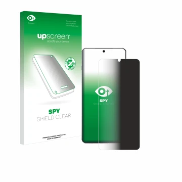 Face avant d’un emballage produit avec le logo de la marque upscreen. À côté, l’appareil OnePlus 13 est représenté avec la pro