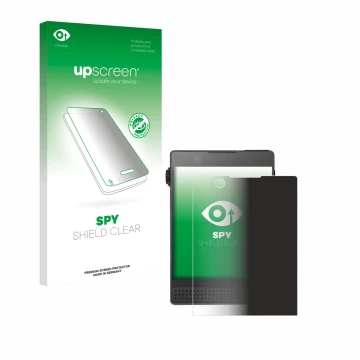 Face avant d’un emballage produit avec le logo de la marque upscreen. À côté, l’appareil Light Phone 3 est représenté avec la 