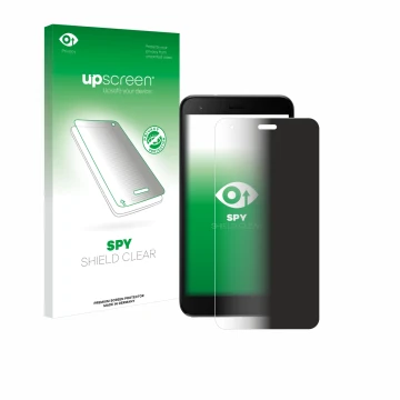 Face avant d’un emballage produit avec le logo de la marque upscreen. À côté, l’appareil ZTE Blade A35 lite est représenté ave