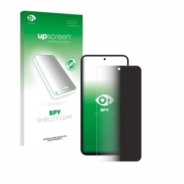 Face avant d’un emballage produit avec le logo de la marque upscreen. À côté, l’appareil Samsung Galaxy A36 5G est représenté 