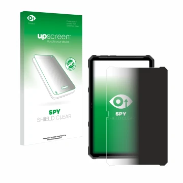 Face avant d’un emballage produit avec le logo de la marque upscreen. À côté, l’appareil Ulefone Armor Pad 4 Ultra est représe