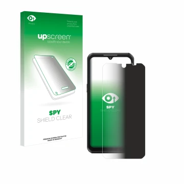 Face avant d’un emballage produit avec le logo de la marque upscreen. À côté, l’appareil Oukitel WP39 est représenté avec la p