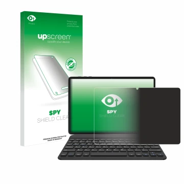 Face avant d’un emballage produit avec le logo de la marque upscreen. À côté, l’appareil BESTTAB A20 est représenté avec la pr