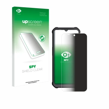 Face avant d’un emballage produit avec le logo de la marque upscreen. À côté, l’appareil Sonim XP400 est représenté avec la pr