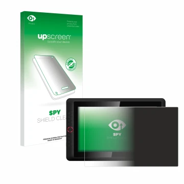 Face avant d’un emballage produit avec le logo de la marque upscreen. À côté, l’appareil XP-Pen Artist 15.6 Pro V2 est représe