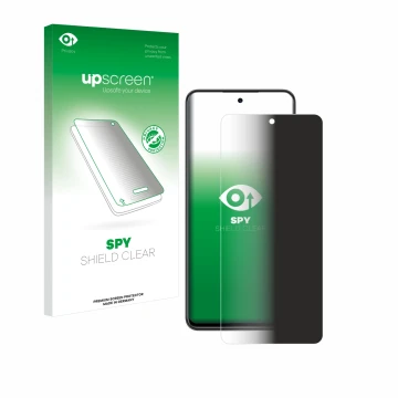 Face avant d’un emballage produit avec le logo de la marque upscreen. À côté, l’appareil Nubia Focus 5G est représenté avec la