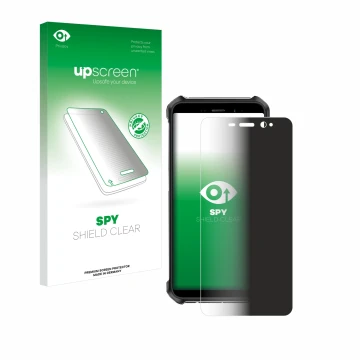 Face avant d’un emballage produit avec le logo de la marque upscreen. À côté, l’appareil Ulefone Armor X12 est représenté avec