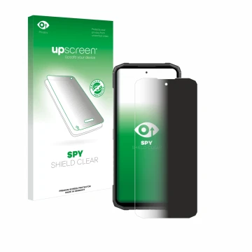 Face avant d’un emballage produit avec le logo de la marque upscreen. À côté, l’appareil Doogee Blade 10 Power est représenté 