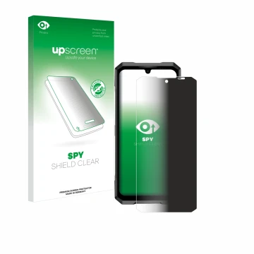 Face avant d’un emballage produit avec le logo de la marque upscreen. À côté, l’appareil Doogee Blade GT est représenté avec l