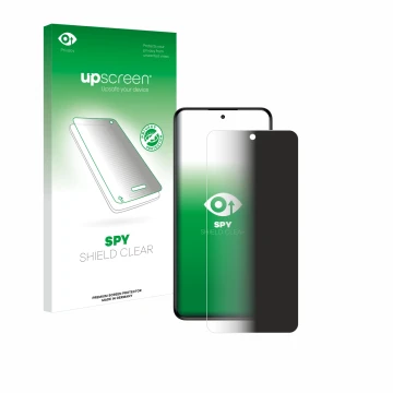 Face avant d’un emballage produit avec le logo de la marque upscreen. À côté, l’appareil myPhone N23 Plus est représenté avec 