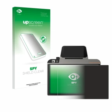 Face avant d’un emballage produit avec le logo de la marque upscreen. À côté, l’appareil Sunmi D3 Mini est représenté avec la 