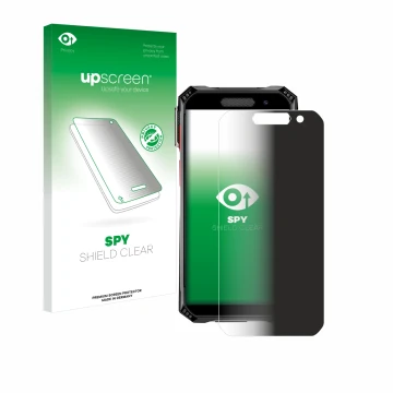 Face avant d’un emballage produit avec le logo de la marque upscreen. À côté, l’appareil Soyes S10 Max est représenté avec la 