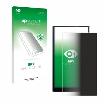 Face avant d’un emballage produit avec le logo de la marque upscreen. À côté, l’appareil FiiO JM21 est représenté avec la prot