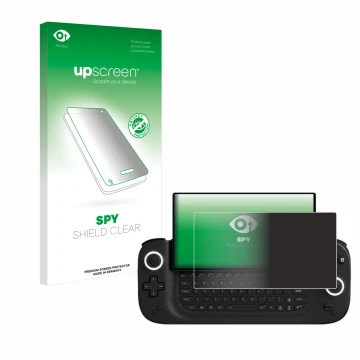 Face avant d’un emballage produit avec le logo de la marque upscreen. À côté, l’appareil Antec Core HS est représenté avec la 