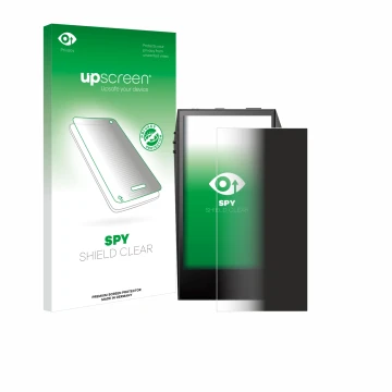 Face avant d’un emballage produit avec le logo de la marque upscreen. À côté, l’appareil Astell&Kern SP3000M est représenté av