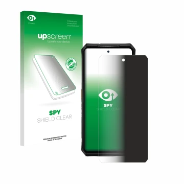 Face avant d’un emballage produit avec le logo de la marque upscreen. À côté, l’appareil Ulefone Armor 28 Ultra Thermal est re