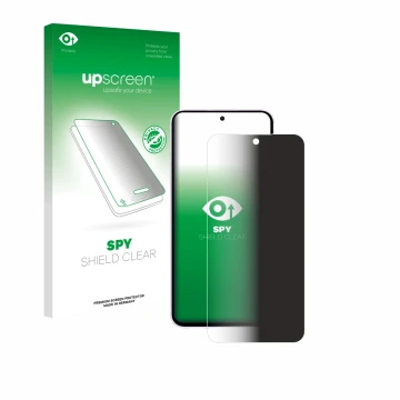Face avant d’un emballage produit avec le logo de la marque upscreen. À côté, l’appareil Samsung Galaxy A56 5G Enterprise Edit