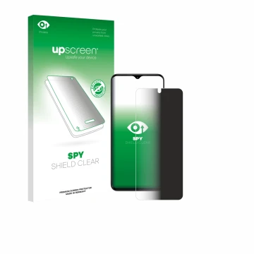 Face avant d’un emballage produit avec le logo de la marque upscreen. À côté, l’appareil ZTE Nubia Neo est représenté avec la 