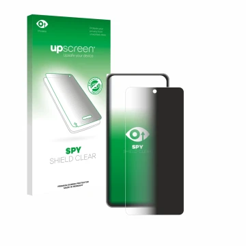 Face avant d’un emballage produit avec le logo de la marque upscreen. À côté, l’appareil realme GT 7T est représenté avec la p