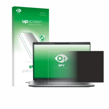 Face avant d’un emballage produit avec le logo de la marque upscreen. À côté, l’appareil Dell Latitude 5330 est représenté ave