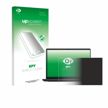 Face avant d’un emballage produit avec le logo de la marque upscreen. À côté, l’appareil Dell Pro Max 16 est représenté avec l